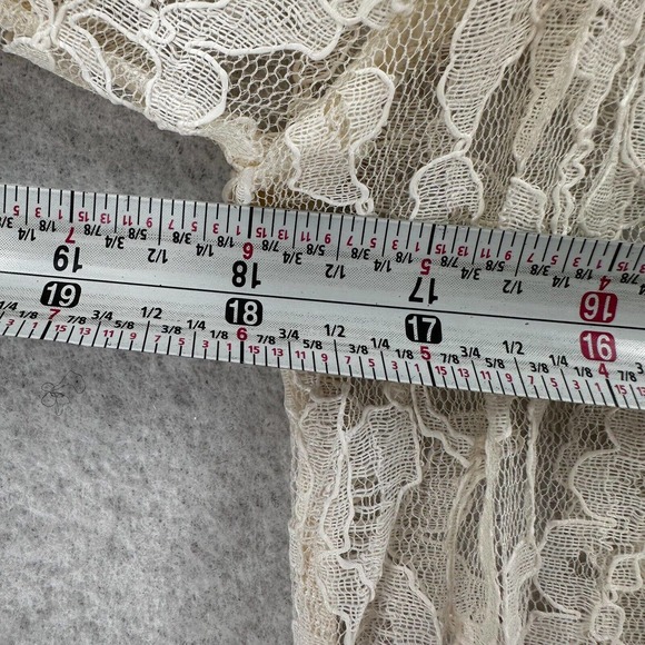 GORGEOUS Lace Cardigan Top Size 12 Ivory Top Boxy Layering Blouse Ruffle Sleeve - Picture 10 of 15